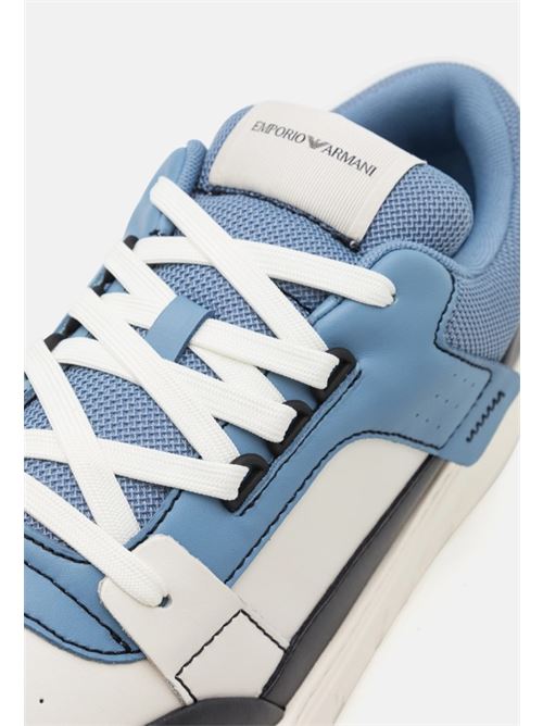 Leather and mesh sneakers with contrasting details Emporio Armani | X4X688 XR333.U569